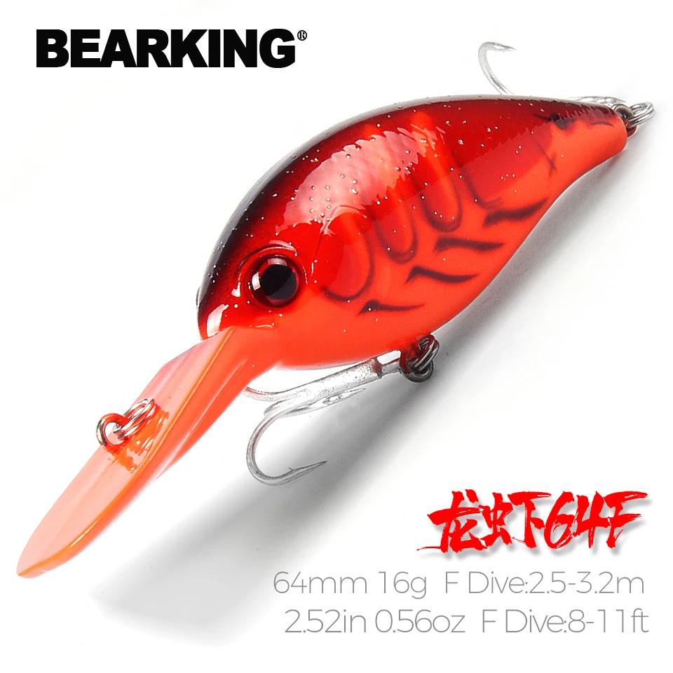 Bearking 핫 모델, A + 낚시 루어 크랭크 64mm 16g 6 색 선택 다이빙 2.5-3.2m. 낚시 태클 하드 미끼
